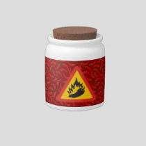 Hot Pepper Danger Sign Candy Jar