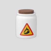 Hot Pepper Danger Sign Candy Jar