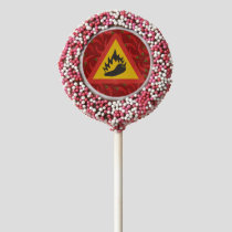 Hot pepper danger sign chocolate covered oreo pop