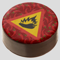Hot pepper danger sign chocolate dipped oreo