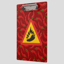 Hot pepper danger sign clipboard
