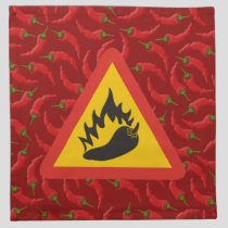 Hot pepper danger sign cloth napkin