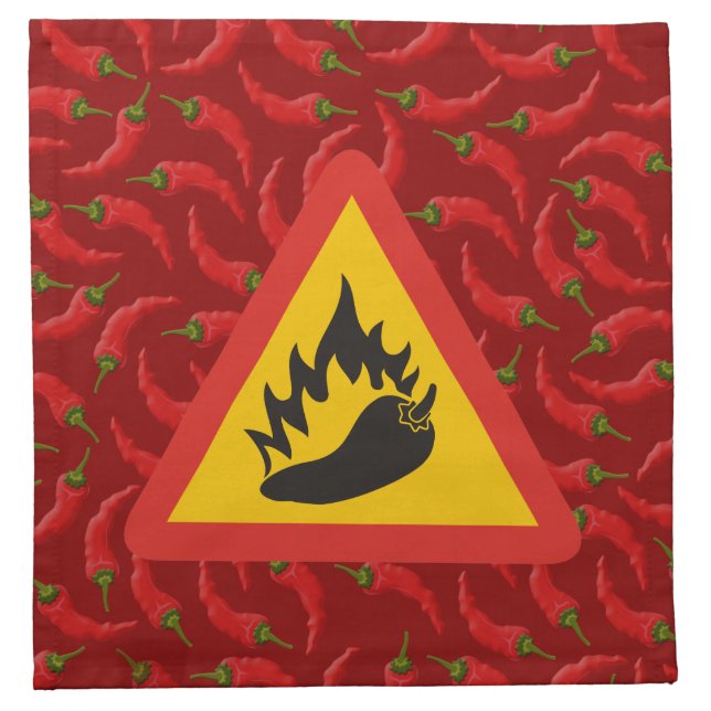 Hot pepper danger sign cloth napkin (Front)