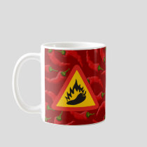 Hot pepper danger sign coffee mug