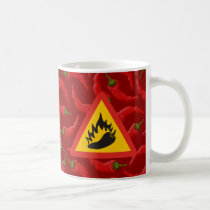 Hot pepper danger sign coffee mug