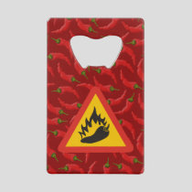 Hot pepper danger sign credit card bottle opener