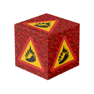 Hot pepper danger sign cube