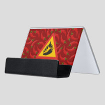 Hot pepper danger sign desk business card holder