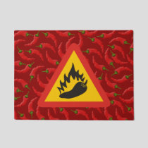 Hot pepper danger sign doormat
