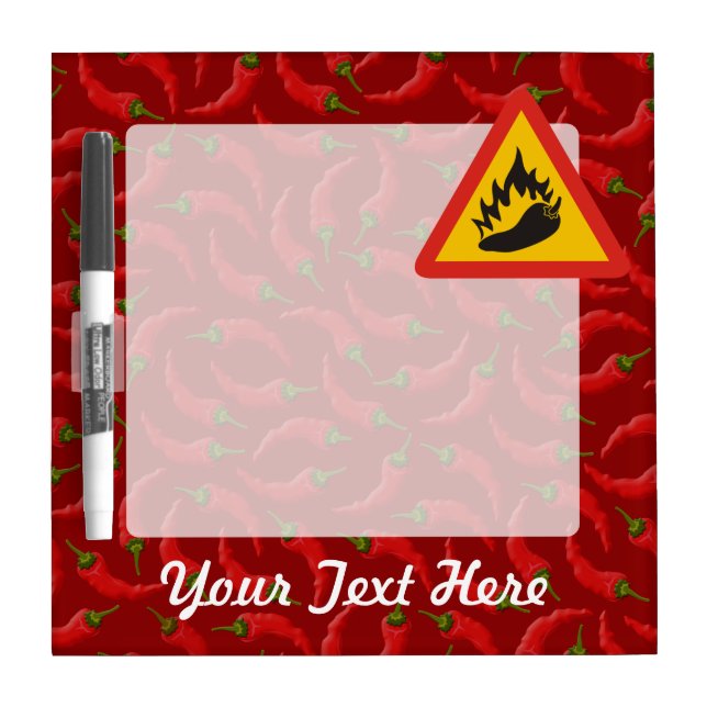 Hot pepper danger sign Dry-Erase board (Front)