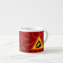 Hot pepper danger sign espresso cup