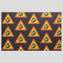 Hot pepper danger sign fabric