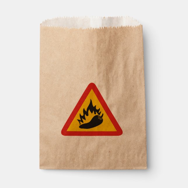 Hot pepper danger sign favor bag (Front)