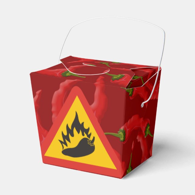Hot pepper danger sign favor boxes (Front Side)