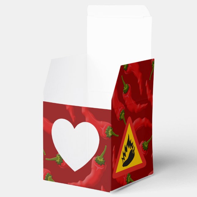 Hot pepper danger sign favor boxes (Opened)
