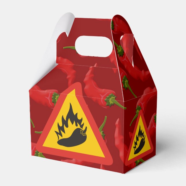 Hot pepper danger sign favor boxes (Front Side)