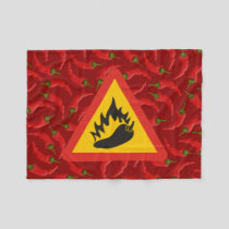 Hot pepper danger sign fleece blanket