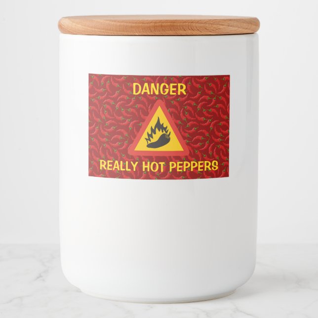 Hot pepper danger sign food label (Front)
