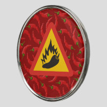 Hot pepper danger sign golf ball marker