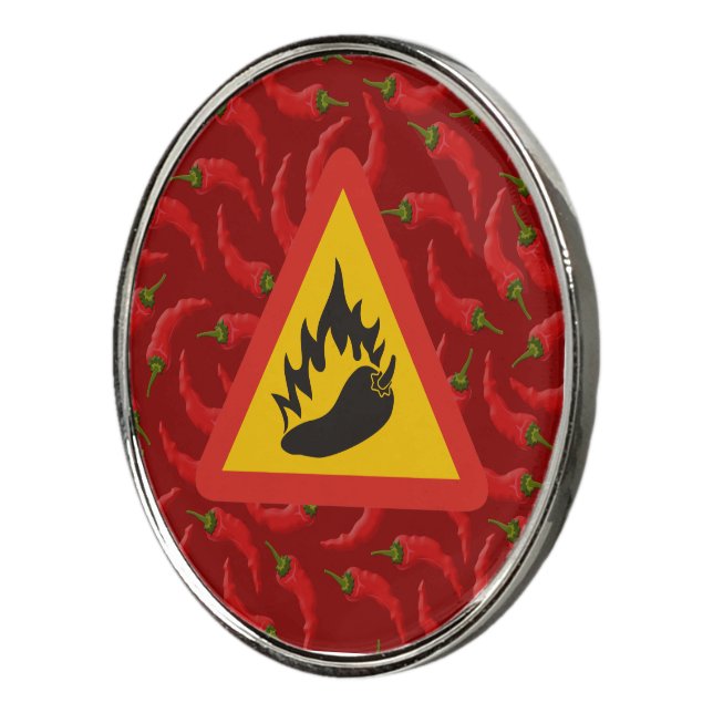 Hot pepper danger sign golf ball marker (3/4)