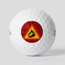 Hot pepper danger sign golf balls