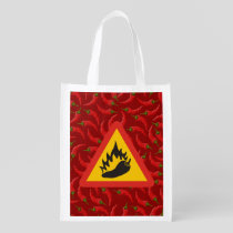 Hot pepper danger sign grocery bag