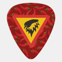 Hot pepper danger sign guitar pick