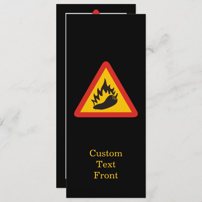 Hot Pepper Danger Sign Invitation (Front/Back)