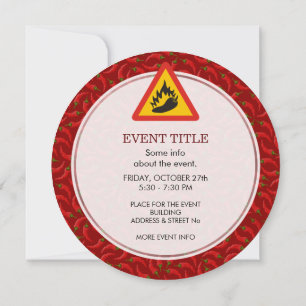 Hot Pepper Danger Sign Invitation