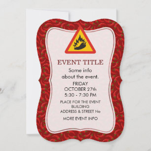 Hot Pepper Danger Sign Invitation