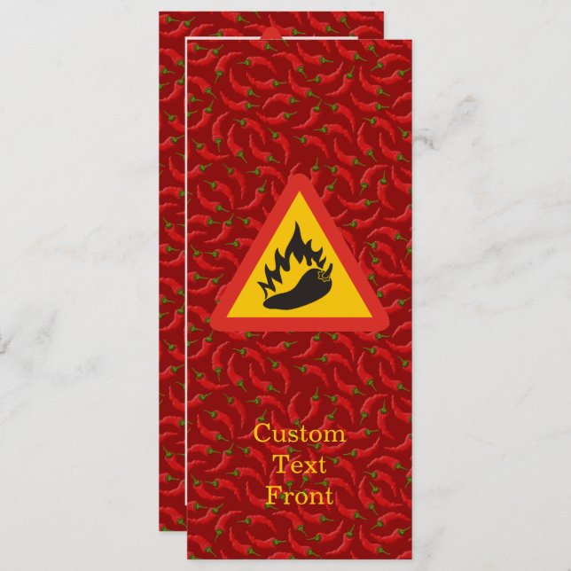 Hot Pepper Danger Sign Invitation (Front/Back)