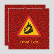 Hot Pepper Danger Sign Invitation