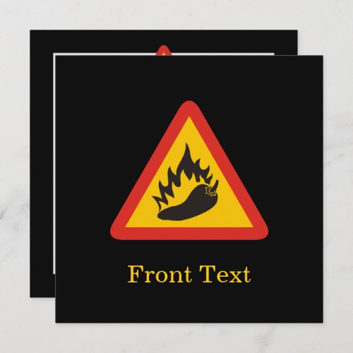 Hot Pepper Danger Sign Invitation