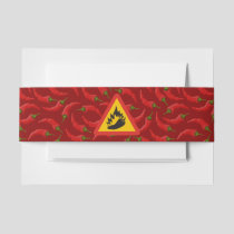 Hot pepper danger sign invitation belly band