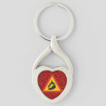 Hot pepper danger sign keychain
