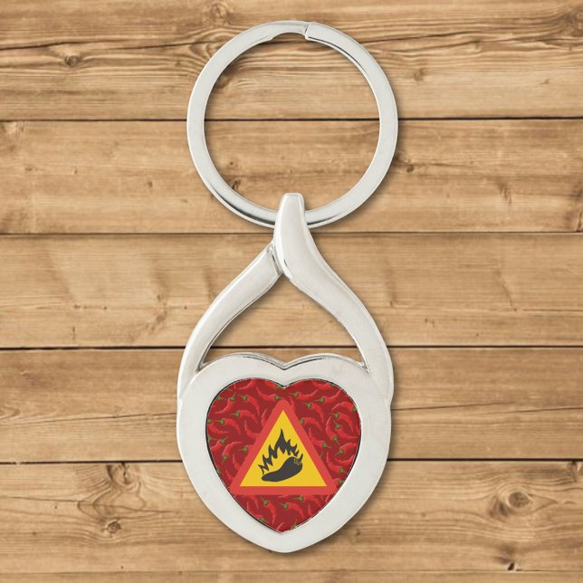 Hot pepper danger sign keychain (Creator Uploaded)