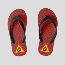 Hot pepper danger sign kid's flip flops