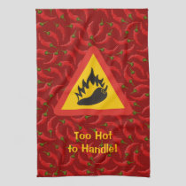 Hot Pepper Danger Sign Kitchen Towel