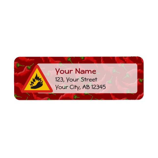 Hot pepper danger sign label (Front)