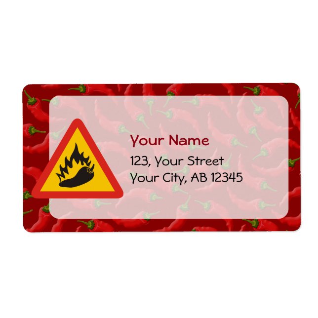 Hot pepper danger sign label (Front)