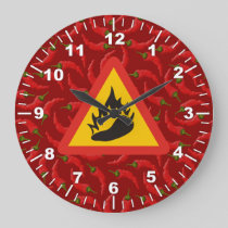 Hot pepper danger sign large clock
