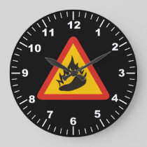 Hot pepper danger sign large clock