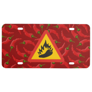 Hot pepper danger sign license plate