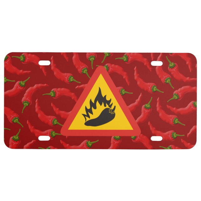 Hot pepper danger sign license plate (Front)
