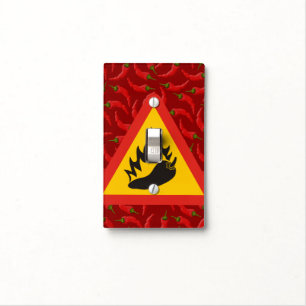Hot pepper danger sign light switch cover