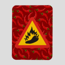 Hot pepper danger sign magnet