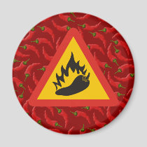 Hot pepper danger sign magnet