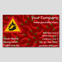 Hot pepper danger sign magnetic business card