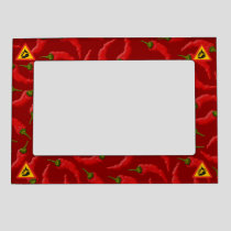 Hot pepper danger sign magnetic photo frame