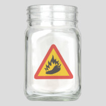 Hot pepper danger sign mason jar